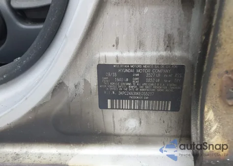 2019 Hyundai Accent Se z USA, uszkodzony, nr VIN 3KPC24A3XKE055217